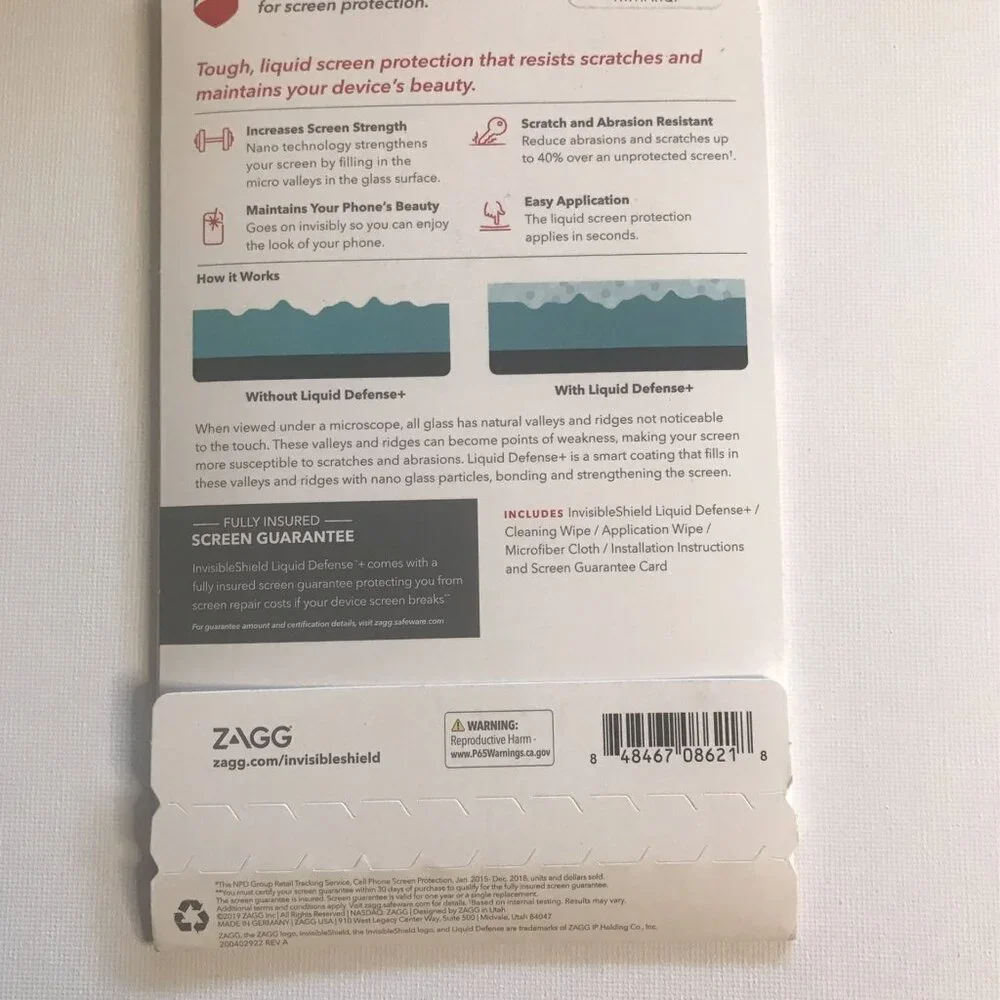 Zagg Invisible Shield Liquid Defense+ Most Mobile Phones